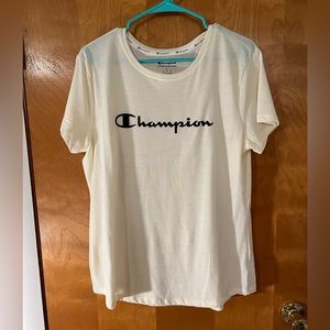 Off white champion shirt cute and basic can go with most outfits in the size L